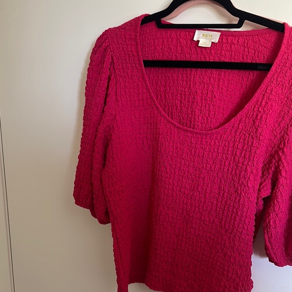 Maeve Tops - Maeve from Anthropologie Textured Balloon Sleeve Top